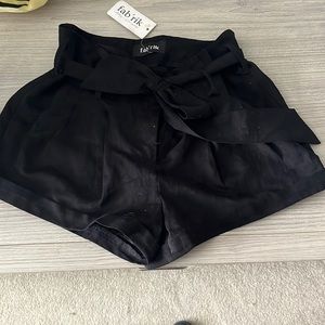 Fab’rik Black pleated Faux Suede Shorts S